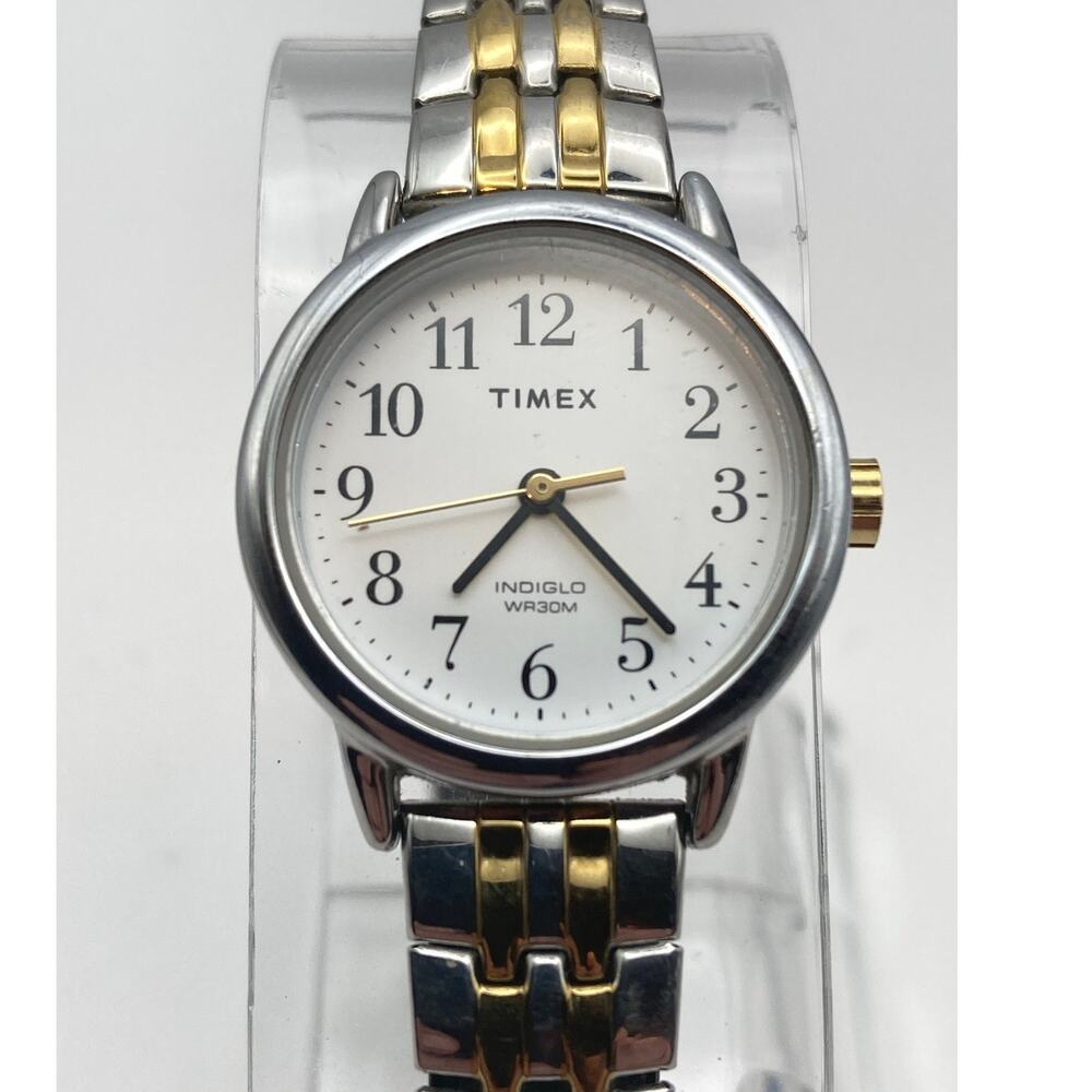 Women's Timex Easy Reader Indiglo Watch 25mm - New Battery - WR 30m Stretch Band